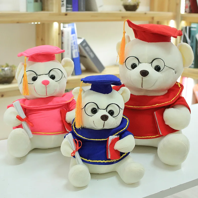 1pc 18cm Cute Graduate Dr. Bear Plush Toy Stuffed Teddy Bear kawaii Toys for Kid Funny Graduation Gift for baby Home Decorate images - 6