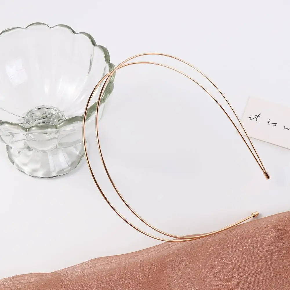 Подарки ленты для волос из сплава с двойным корнем серебряные тонкие