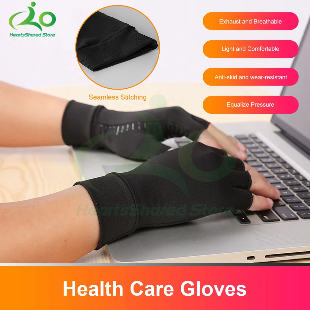 

Outdoor Copper Fiber Cycling Gloves Half-Knuckle Rehabilitation Silicone Non-Slip Warm Sports Fitness Fishing Gloves Pain Relief