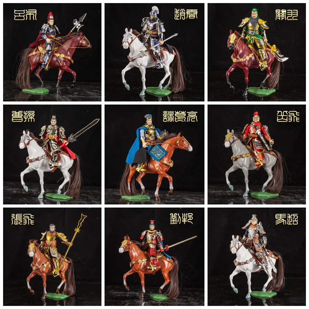 

1/9 Romance of the Three Kingdoms hand-made Zhao Yun Guan Yu Zhang Fei Zhuge Liang model ornaments movable soldiers doll toys