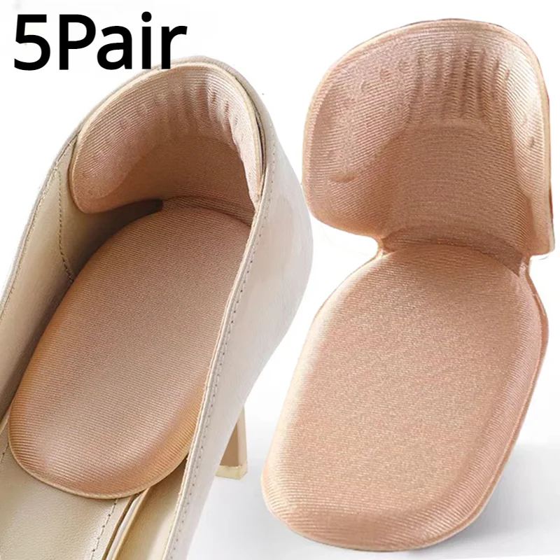 5pair Shoe Heel Insole Foot Heel Pad Sports Shoes Adjustable Antiwear Feet Inserts Insoles Heel Protector Sticker Insole Brioche