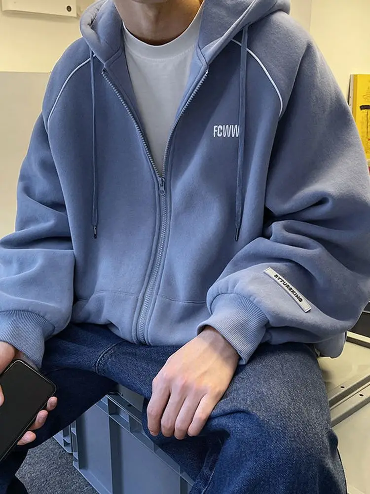 

Oversized Hoodie Women Men Sweatshirt Zipper Solid Hoodies 2022 Hong Kong Preppy Style Casual Loose Jacket Trend Punk Clothes