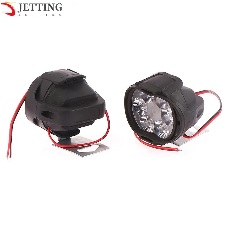 

White Super Bright 6 LED Working Front Light 1200LM Scooters Motorbike Fog Lamp 1/2PCS Motorcycle Headlights Spotlight