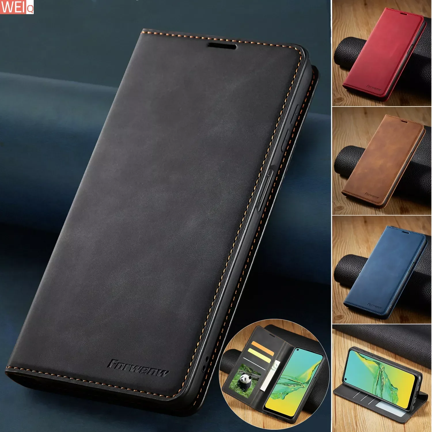 

Leather Case For Samsung Galaxy A14 A54 A34 5G A13 A23 A53 A33 A52 A72 A32 A12 S23 FE S22 Ultra S21 S20 Plus Flip Wallet Cover