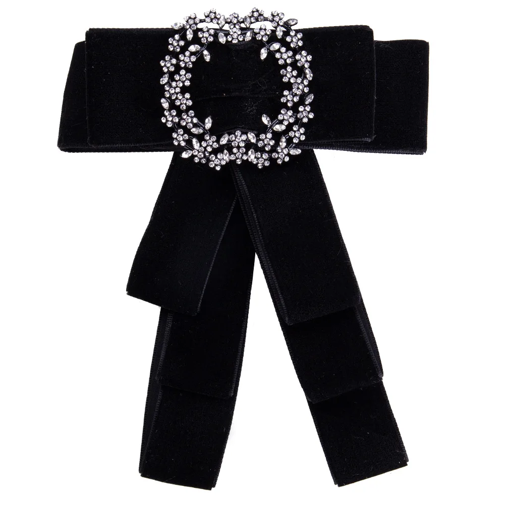 

i-Remiel Handmade Velvet Bow Tie Pins and Brooches for Women Female Fashion Brooch Tops and Blouses Women's Clothing Accessories