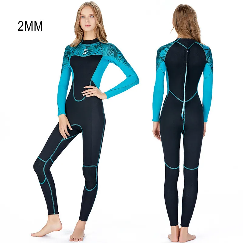 2MM Full Body Scuba One Piece Neoprene Keep Warm Surfing Diving Suit Women Snorkeling Spearfishing UnderWater Hunting WetSuits