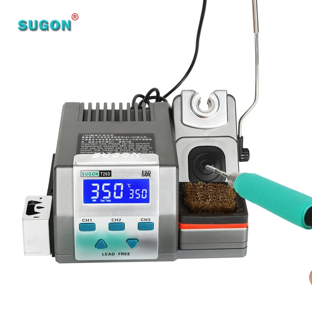 

Stock Sugon T26D Desoldering Two seconds to melt the tin Heat up immediately Soldering Station For Phone Repair