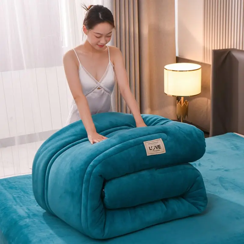 

Супер теплое одеяло из молочной шерсти, 200x230 см, 5 кг, утолщенное теплое фланелевое одеяло для односпальной и двуспальной кровати в студенческом общежитии