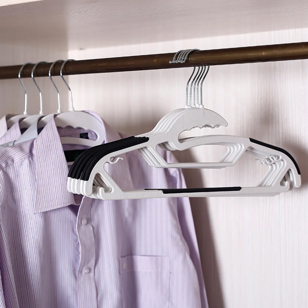 

10 шт., прочные тонкие пластиковые вешалки (черные)