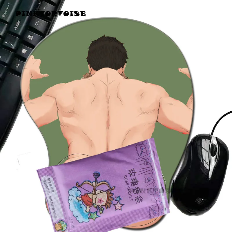 Коврик для мыши pinktorв стиле аниме «Warrod», подставка под запястье, мягкий силикагелевый, на грудь, офисный декор, комикс, периферийный Kawaii Palymat