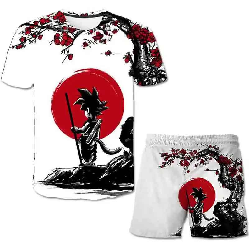 

Boys Girls Dragon-ball Clothing Sets Summer Short Sleeve T-shirt+Short Pants 2Pcs for Kids Cartoon Casual 4-14 Y Clothing Suits