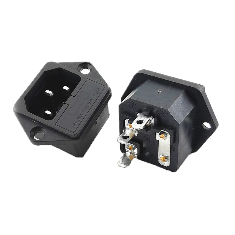 

Ac Power Socket 250V 10A Iec320 C14 Male Power Cord Inlet Socket Adapte Iron Core Wiring Plug With Fuse