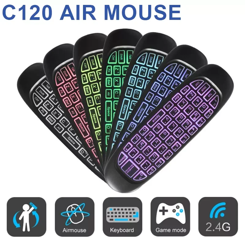 

Пульт ДУ NEW2023 C120 Air Mouse, 2,4 ГГц, с гироскопом