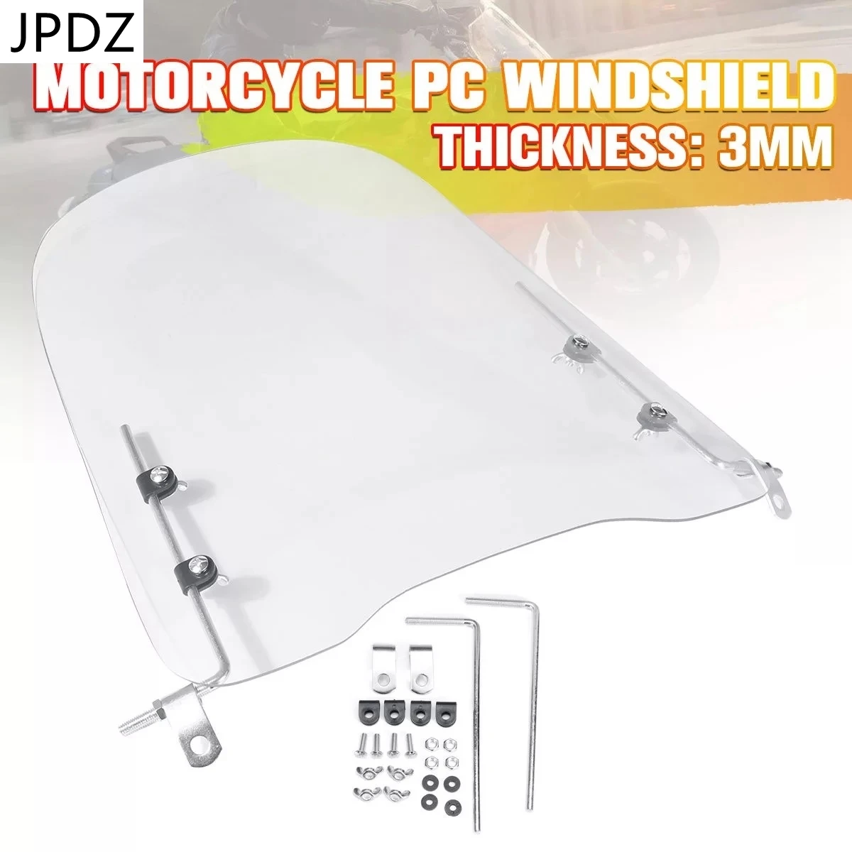 

3mm Thick Motorcycle Wind Cold Deflector Clear Transparent PC Plate Scooter Windshield Windscreen Wind Deflector
