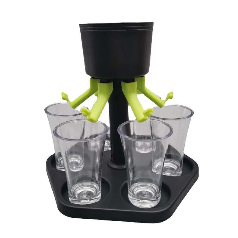 

6 Cup Wine Dispenser Party Games Fair Pour Wine Dispenser Set Whisky Beer Drinking Shot Glass Bar Kitchen Accessories
