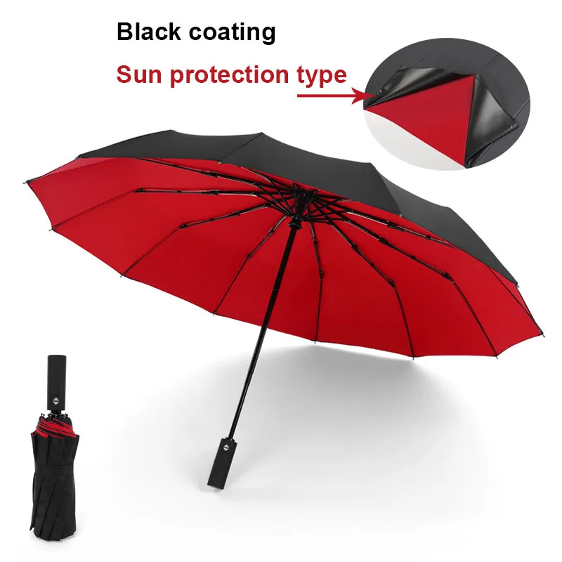 

Складной зонт для мужчин и женщин, автоматический складной деловой Зонт большого размера с защитой от ветра и дождя
