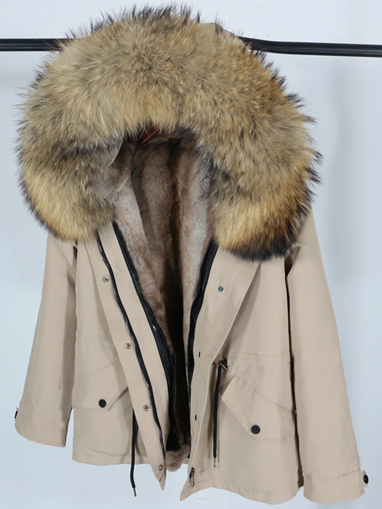 

OFTBUY 2023 New Hooded Thick Winter Jacket Women Parka Real Fox Raccoon Fur Collar Warm Outerwear Natural Fur Coat Streetwear