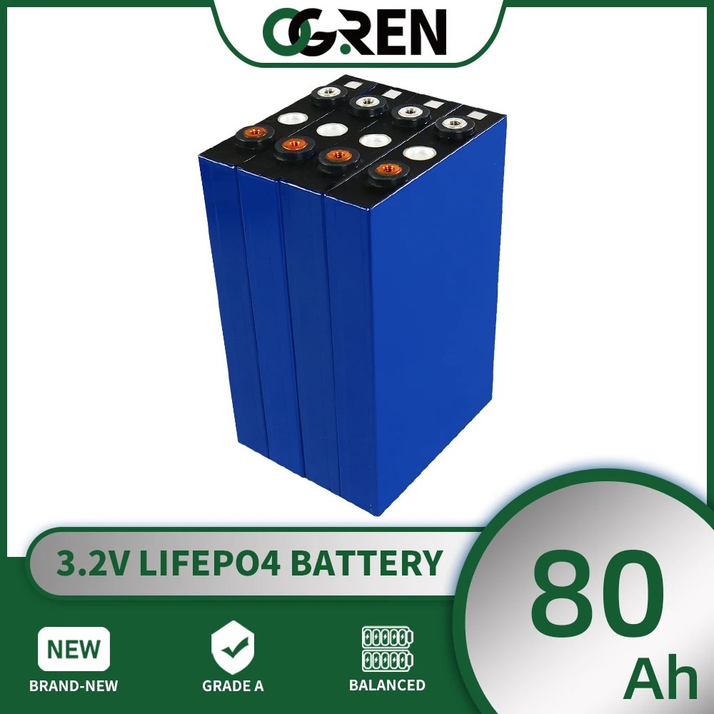 

Аккумулятор Lifepo4 класса А 3,2 в 80 Ач, 4-32 шт., 12 В 24 в 48 в