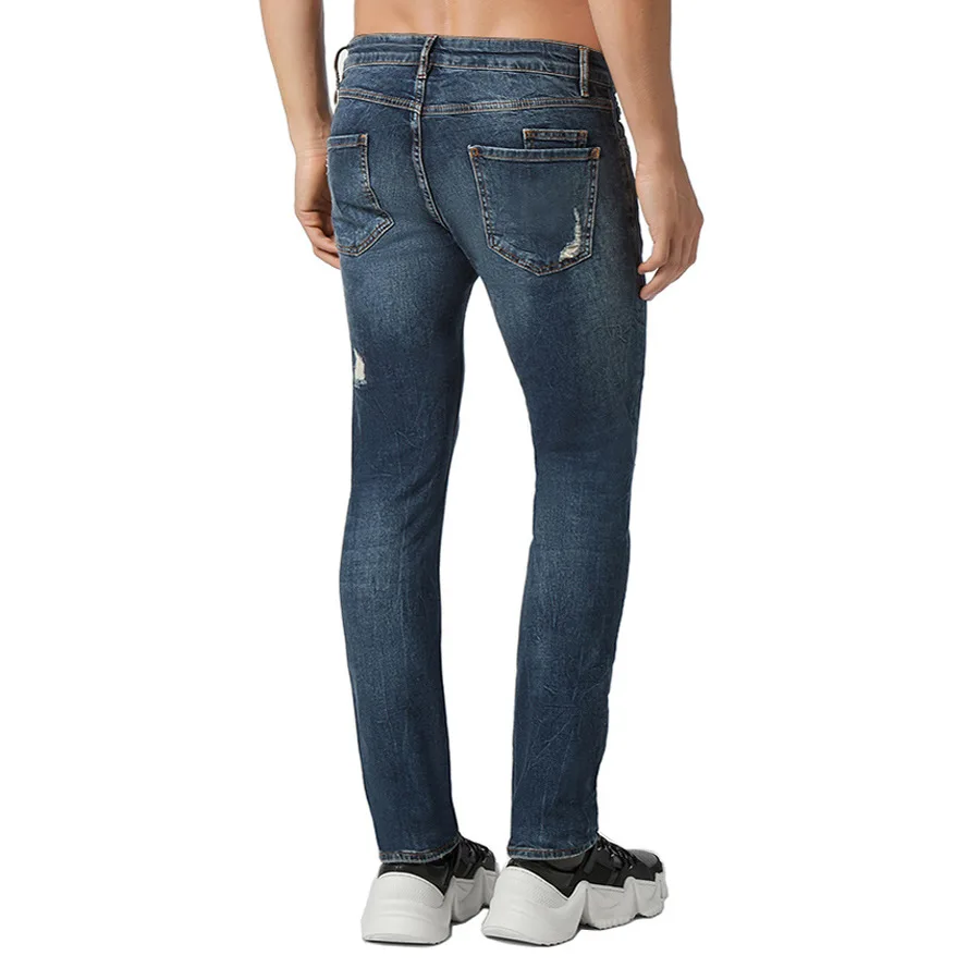 2022 Hole Jeans Men Fashion Slim Stretch Jeans Spring Autumn High Street Denim Pants Ripped Jeans for Men Trousers