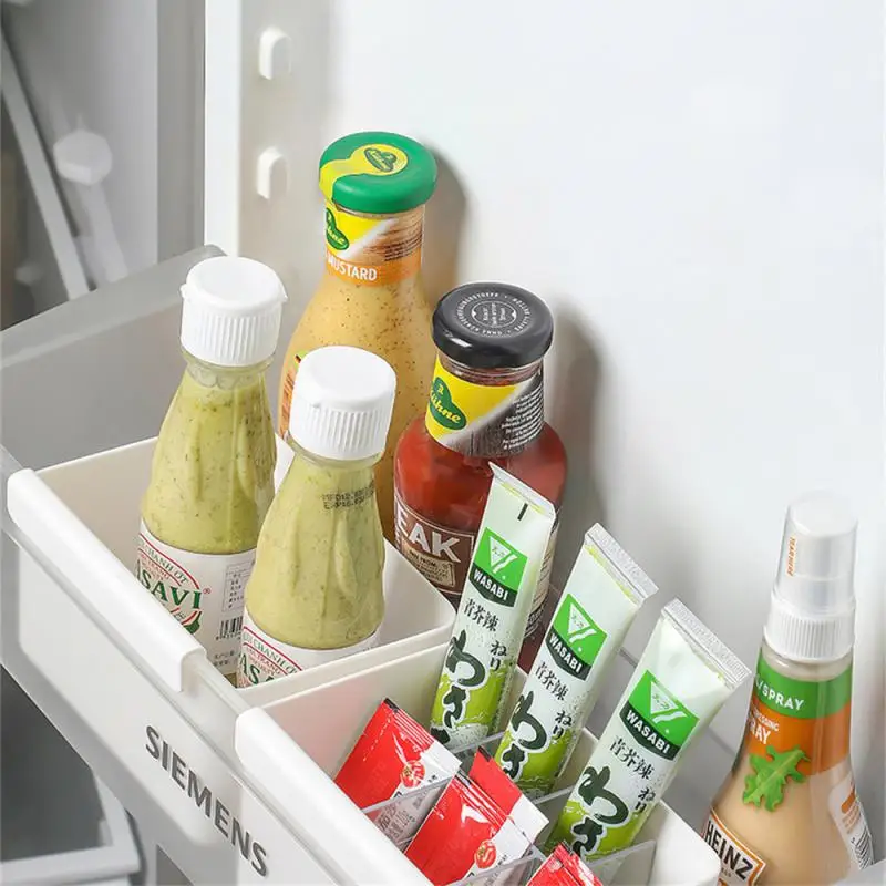 

2023Refrigerator Side Door Storage Box Kitchen Sorting Food Scallion Ginger Garlic Egg Fresh-keeping Box Household Plastic Inner