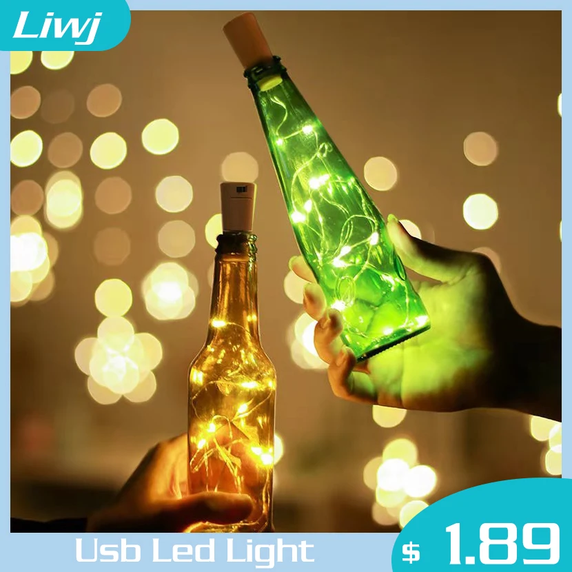 

10pcs Wine Bottle Light with Cork LED Lamp String Lights Battery Fairy Lights Garland Christmas Party Wedding Bar Decoration