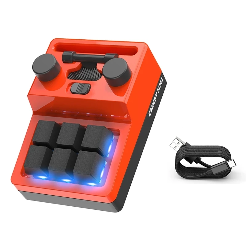 

RGB клавиатура с ручкой под заказ, программируемая макро-клавиатура, 6 клавиш, игровая мини-макропада