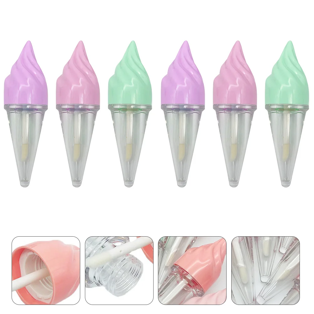 

Lip Tubes Gloss Empty Containers Bottles Cream Diy Lipgloss Container Clear Refillablecone Ice 5Ml Shapedbalm Holders Lipstick