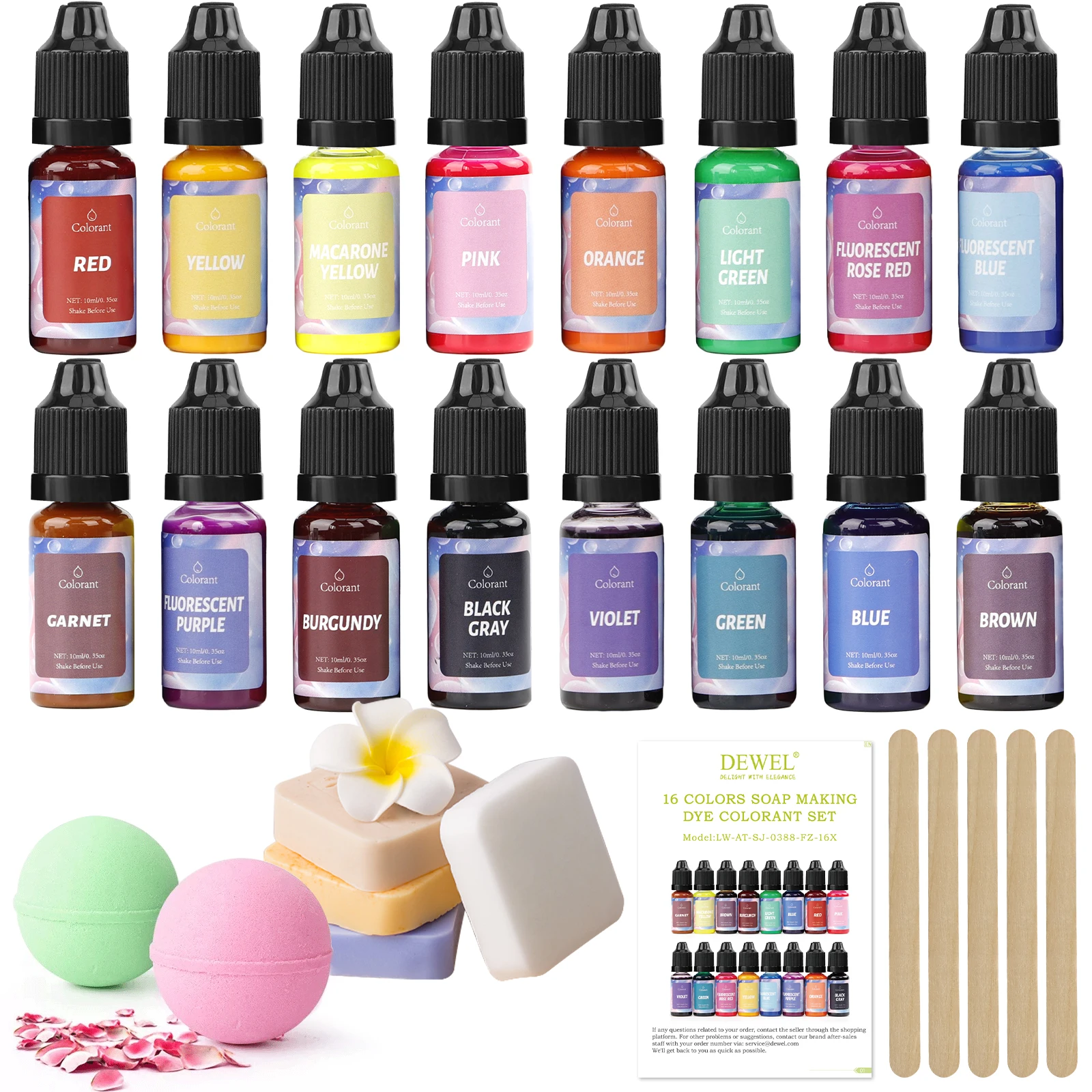 10ml Epoxy Resin Pigments 16 Colors Candle Dye Colorant DIY 