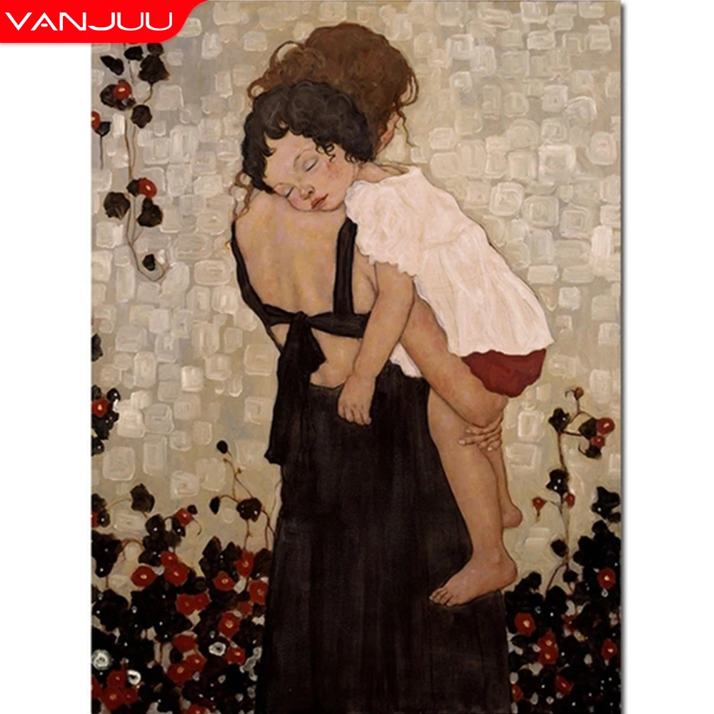 

Famous Abstract Diamond Painting Mother and Child Diamond Mosaic Diy Diamond Embroidery Full Drill Home Decor