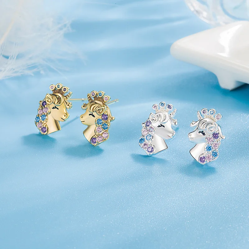 

Unicorn Stud Earrings For Young Girls Women's Cute Accessories Fashion Jewelry Holiday Birthday Gift Original And Funny
