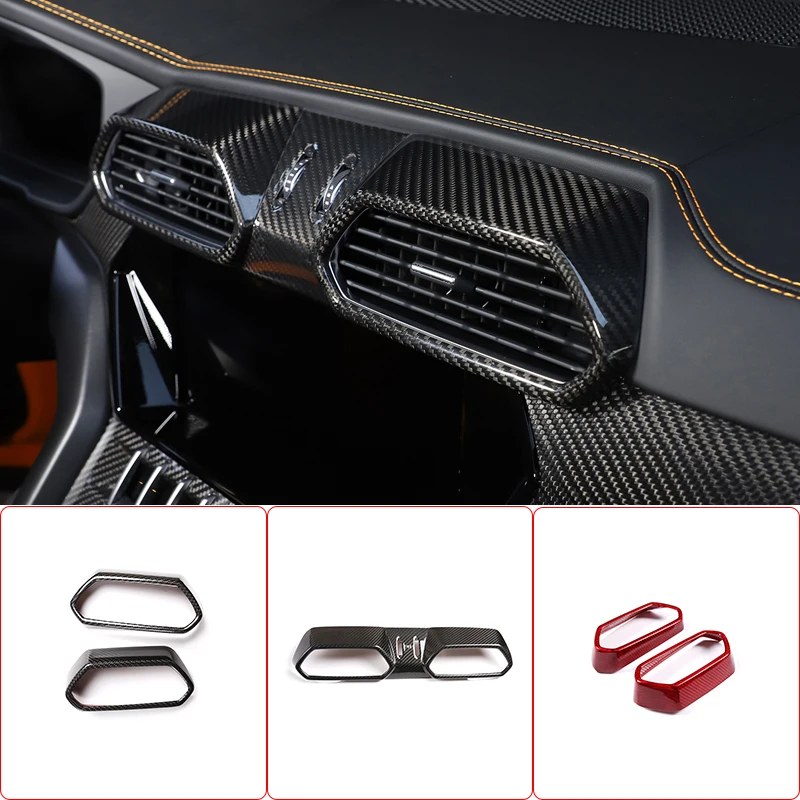 

100%Carbon Fiber Car Central Control Air Conditioning Air Outlet Frame Interior Auto Accessories for Lamborghini URUS 2018-2021