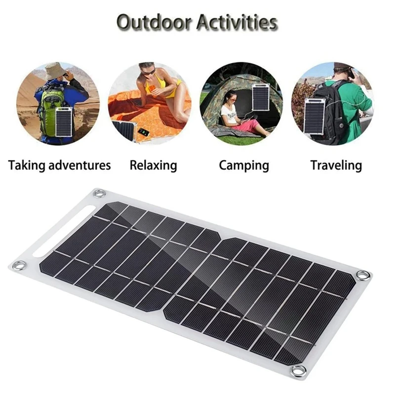 

Портативная солнечная панель, уличная портативная монокристаллическая Кремниевая солнечная батарея для зарядки телефона, с USB-разъемом и з...