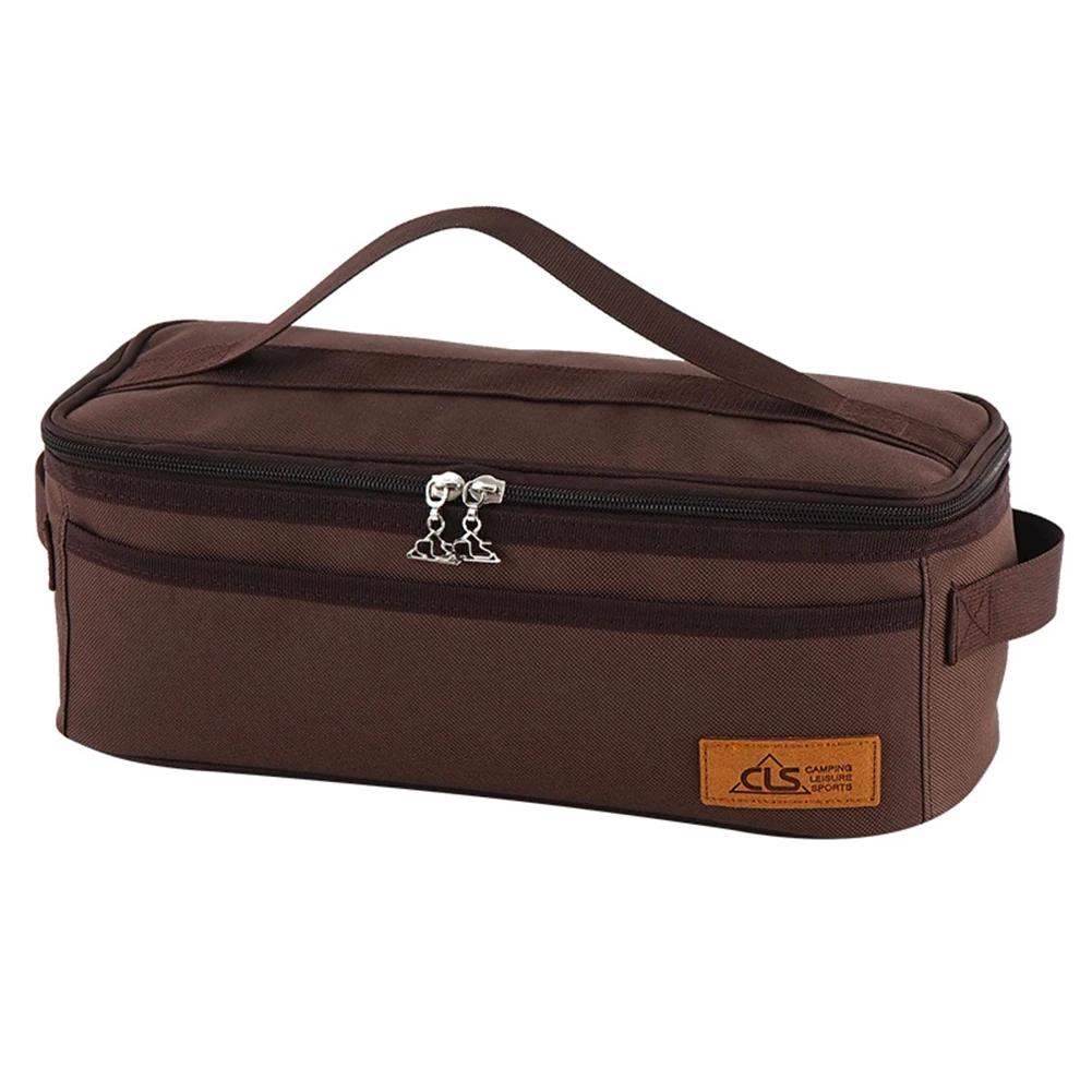 

Bag Storage Bag Camping Hiking Camping Cooker Cosmetics Double Handle Design Lid Mesh Pocket Design Camping Storage