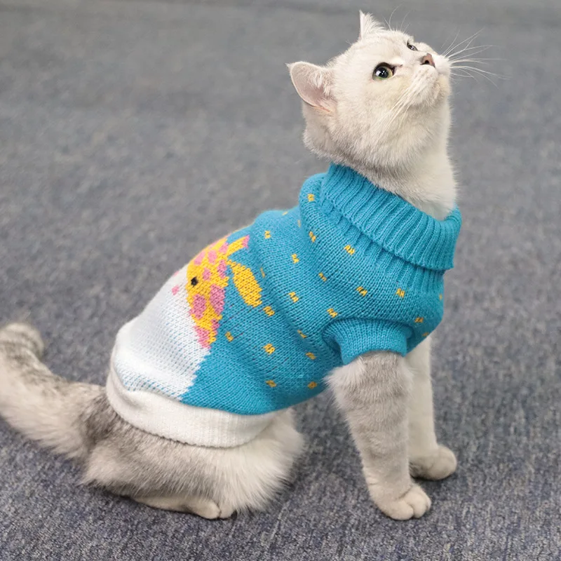 

2022 Winter Cartoon Cat Dog Clothes Warm Puppy Sweater For Small Pet Clothing Coat Knitting Crochet Clothes XS-3XL Ropa Perro