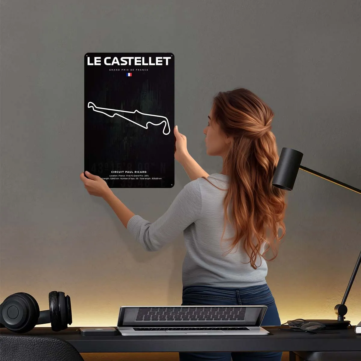 F1 Le Castellet Map Пользовательские металлические вывески Спортивный плакат Вещи для