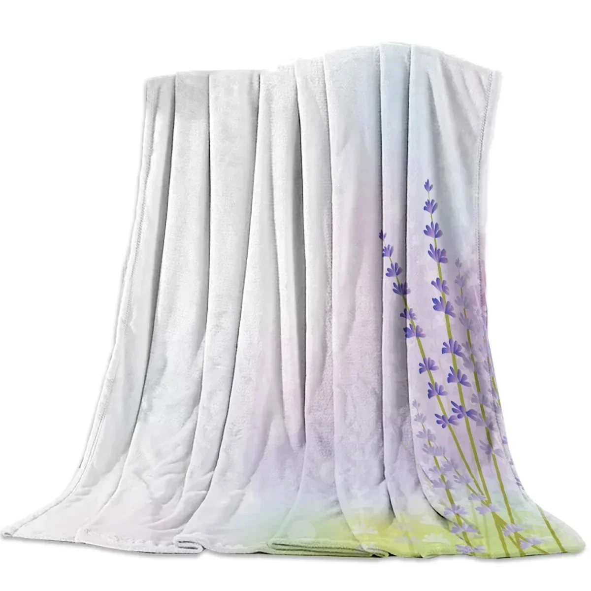 Одеяло с принтом листьев лаванды английские слова украшение для дивана-кровати