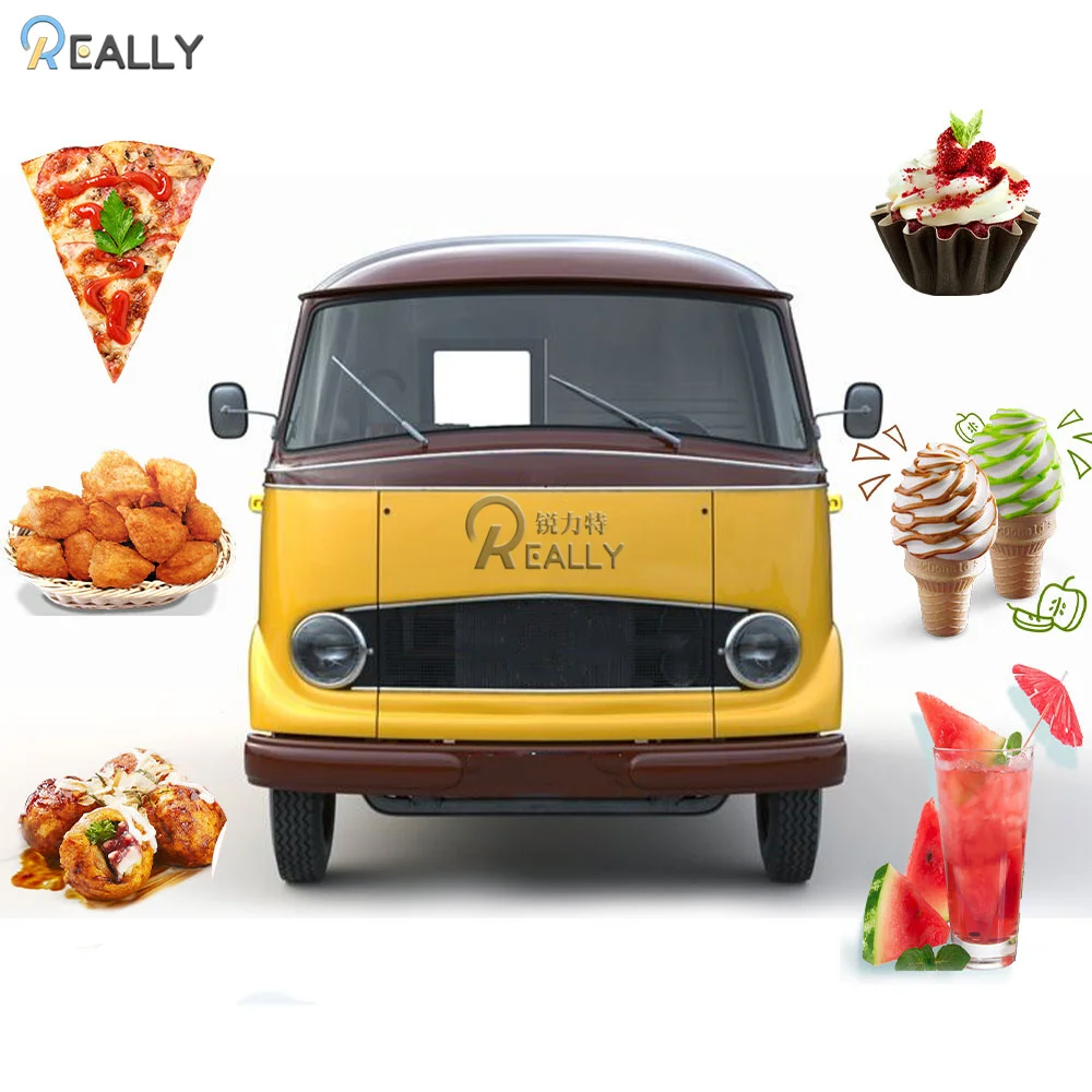 

Mobile Fast Food Truck For Sale Ice Cream Classic Hot Dog Vending Cars Customized Retro Food Cart Trailer