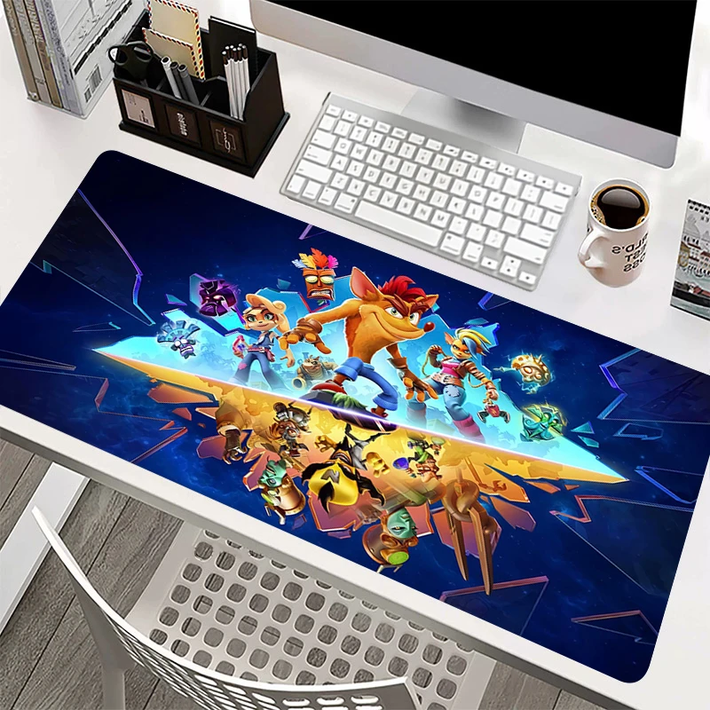 

Crash Bandicoot 4 Large Mouse Pad Cute Individualization Anime Gaming Accessories Keyboard Mousepad Non Slip Durable Desk Mat