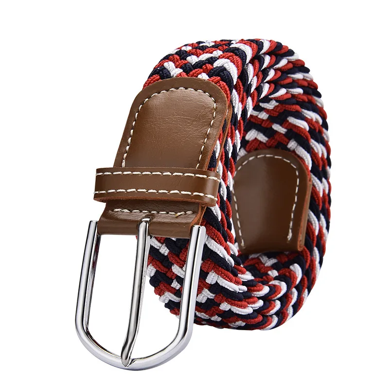 

Summer Jeans/Dress Casual Belts For Women khaki White Elastic Stripe Belt Men's Canvas Knitted 2022 Fashion Clothes
