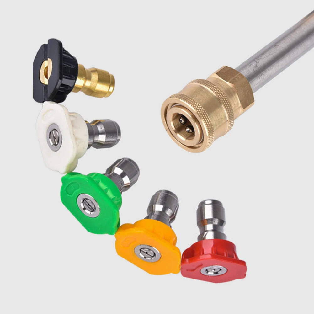 

Fan Nozzle For High Pressure Washer Water Gun Splash Angle 65 40 25 15 0 Degree Five Models Mixed Pack Car Wash Gun Accessories