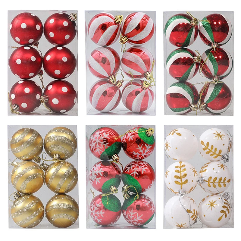 

Шар для рождественской елки 4/6 см, снежинка в полоску, красный кулон, шар для декоративной рождественской елки, празднивечерние НКА, украшения «сделай сам»