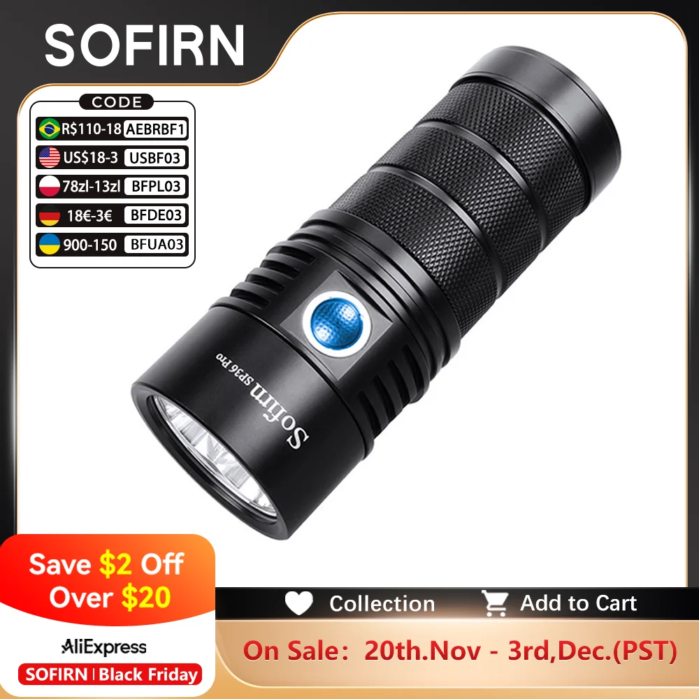 

Sofirn SP36 Pro 8000lm LED Фонарик