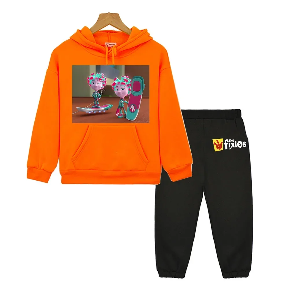 Пуловер с капюшоном на флисе для мальчиков и девочек y2k