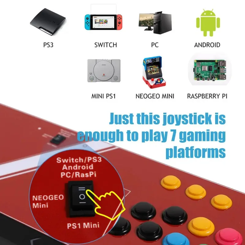 Игровая консоль для 2 игроков аркадный джойстик боевая палка NEOGEO Mini/PC/PS Classic/Switch/PS3