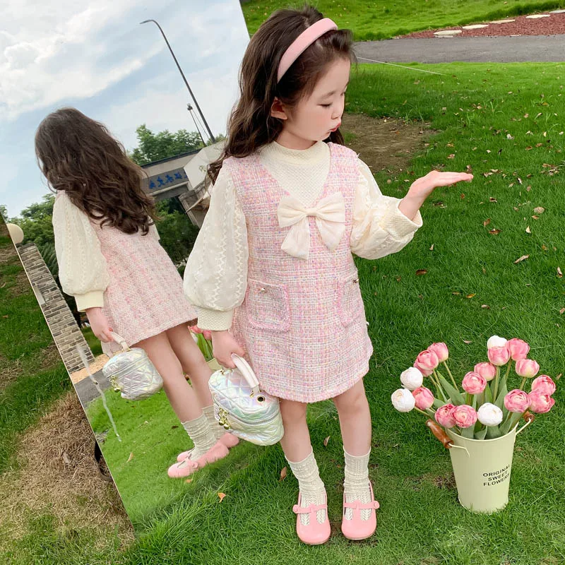 Осенние комплекты детской одежды рубашка с рукавами-фонариками для маленьких