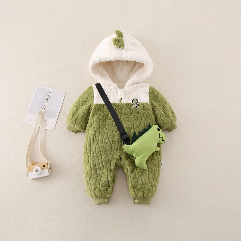 Детская одежда Зимняя Комбинезон для маленьких мальчиков на флисовой подкладке