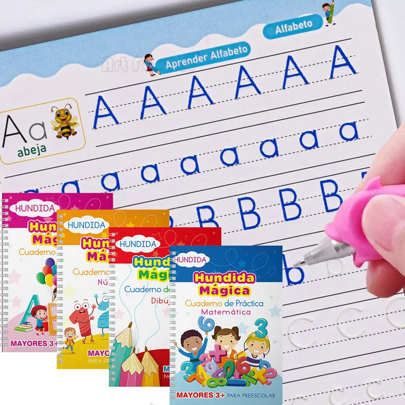 

Spanish Magic Books Learning Numbers In Spanish Lettering for Children Reusable French Practice Copybook Montessori Writing Book