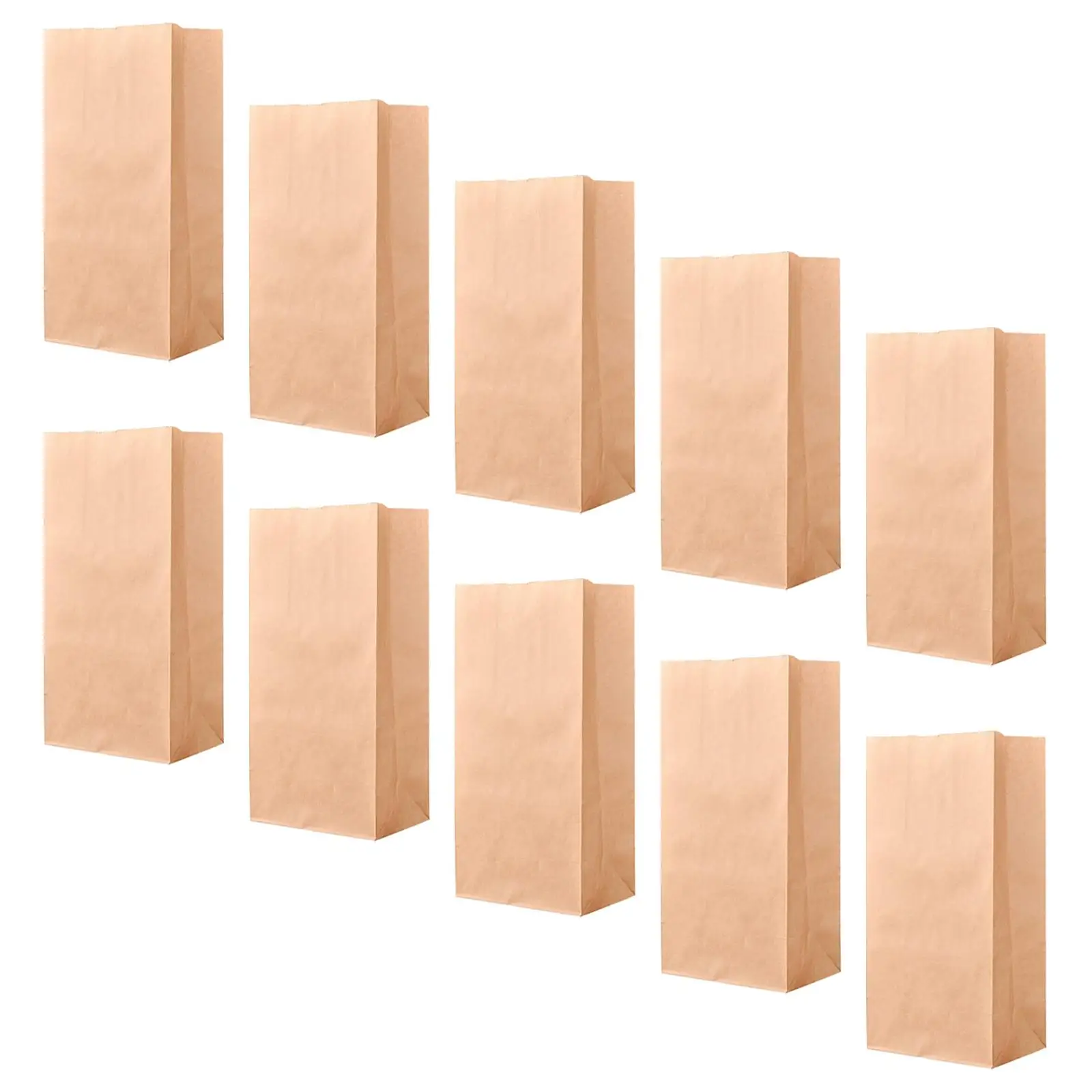 10Pcs Kraft Paper Bags Bread Bags Gift Bags for Crafts Projects Food Storage Bags Accessory Recyclable Durable Flat Bottom images - 6