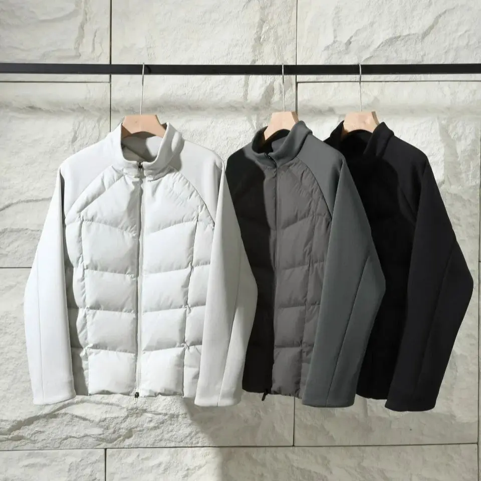 M5768 Зима 2024 мужское лоскутное пуховое пальто с воротником-стойкой уличная теплая