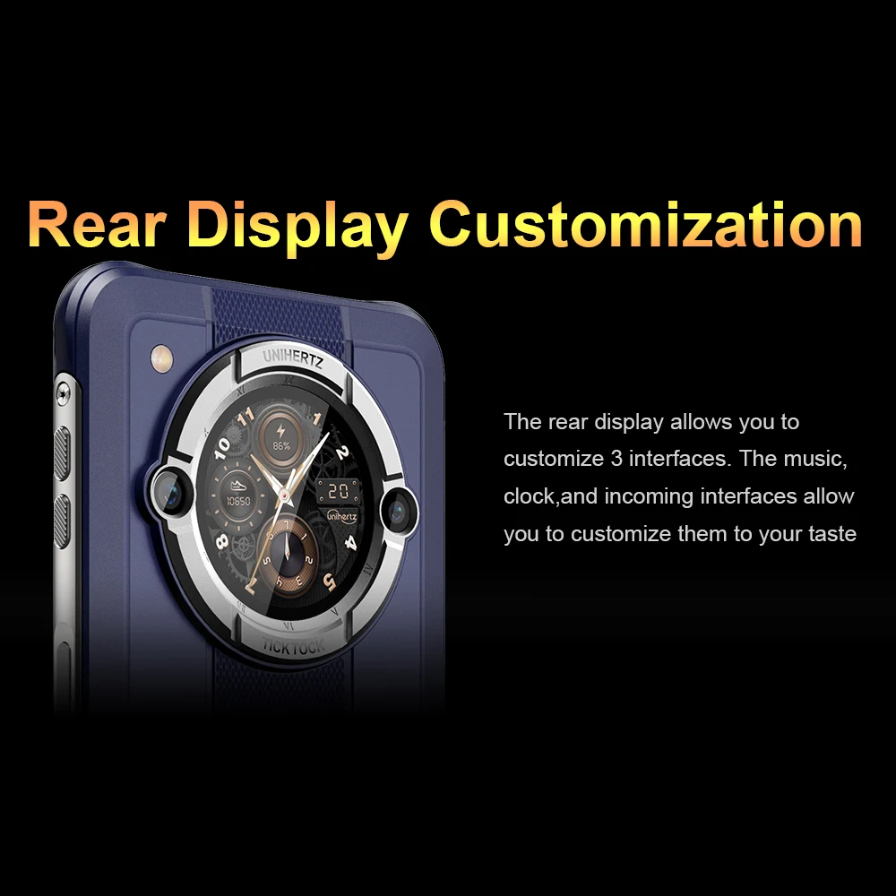 Unihertz Tick Tock E Phones Smartphones Android 12 Dual Screen Cellphone Music Watch Alarm Clock Incoming Call Mobile Phones